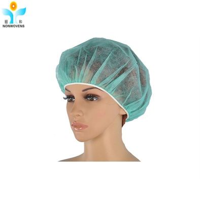 20-30gsm Disposable Hair Net Cap Surgeon Mob Cap Strip Clip Bouffant Cap